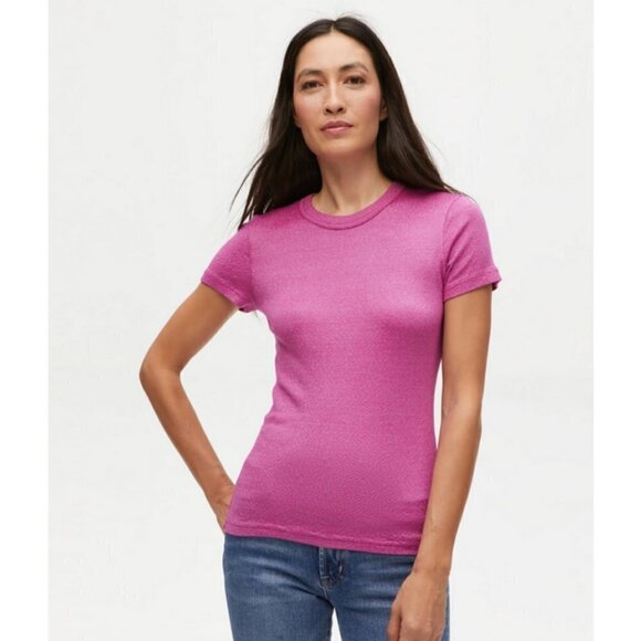 💕MICHAEL STARS💕 Fallon Shine Tee ~ Fandango Pink One Size NWOT - Picture 5 of 14